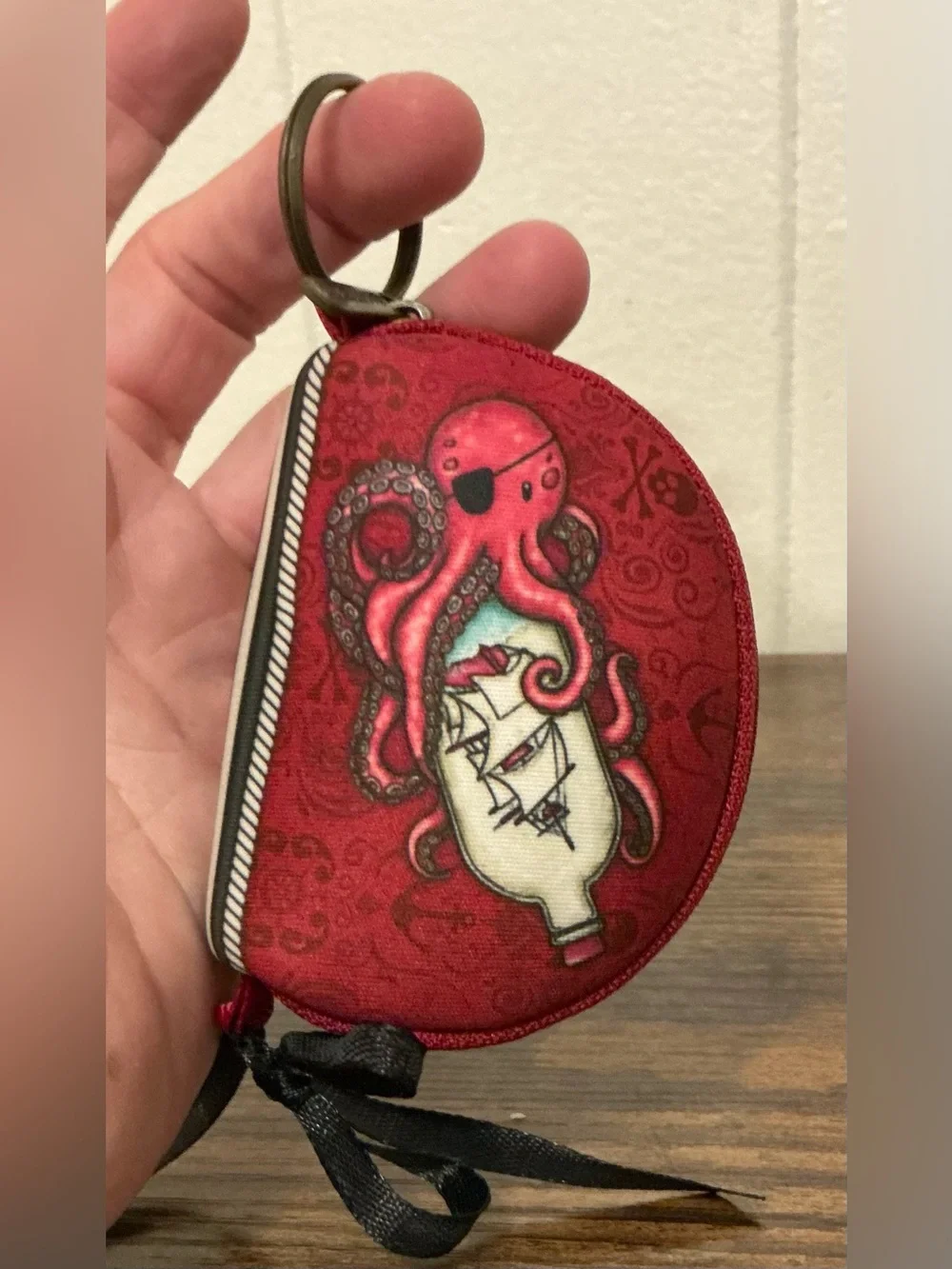 Rare Santoro London Gorjuss Neoprene Keychain Mary Rose Zip Coin Purse Pouch